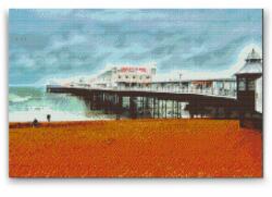  Gyémántszemes festmény - Brightoni kikötő, Anglia Méret: 30x40cm, Keretezés: Keret nélkül (csak a vászon), Gyémántok: Négyzet alakú
