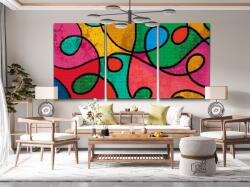  Gyémántszemes festmény - Színes minta 3 (3 db-os készlet) Méret: 30x40cm (3db), Keretezés: Kartonlemezen, Gyémántok: Kerek