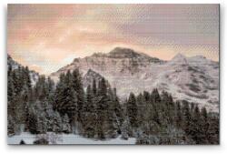 Gyémántszemes festmény - Jungfrau, Berni Alpok Méret: 40x60cm, Keretezés: Kartonlemezen, Gyémántok: Négyzet alakú