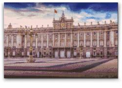 Gyémánt kirakó - Királyi palota, Madrid Méret: 40x60cm, Keretezés: Keret nélkül (csak a vászon), Gyémántok: Kerek