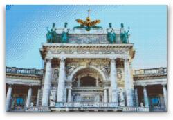  Gyémántszemes festmény - Hofburg, Bécs Méret: 40x60cm, Keretezés: Fatáblával, Gyémántok: Kerek