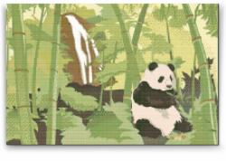 Gyémánt kirakó - Panda az esőerdőben Méret: 40x60cm, Keretezés: Fatáblával, Gyémántok: Kerek