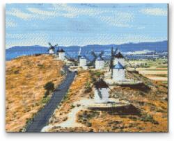 Gyémántszemes festmény - Szélmalmok, Toledo 2 Méret: 30x40cm, Keretezés: Keret nélkül (csak a vászon), Gyémántok: Kerek