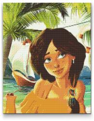 Gyémántszemes festmény - Lány a tengerparton Méret: 40x50cm, Keretezés: Műanyagtáblával, Gyémántok: Kerek