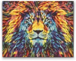  Gyémántszemes festmény - Színpompás oroszlán Méret: 40x50cm, Keretezés: Keret nélkül (csak a vászon), Gyémántok: Kerek