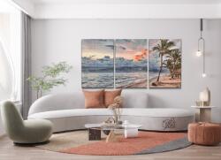 Gyémánt kirakó - Csendes strand (3 db-os készlet) Méret: 30x40cm (3db), Keretezés: Keret nélkül (csak a vászon), Gyémántok: Kerek