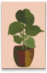 Gyémántszemes festmény - Boho növény vázában 2 Méret: 20x30cm, Keretezés: Keret nélkül (csak a vászon), Gyémántok: Kerek