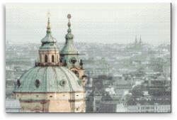  Gyémántszemes festmény - Prágai panoráma Méret: 40x60cm, Keretezés: Fatáblával, Gyémántok: Négyzet alakú
