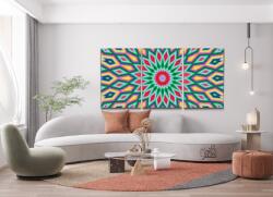 Gyémántszemes festmény - Színes minta 7 (3 db-os készlet) Méret: 40x60cm (3db), Keretezés: Műanyagtáblával, Gyémántok: Négyzet alakú