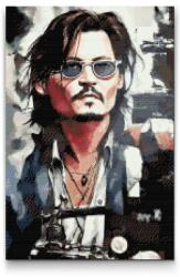 Gyémántszemes festmény - Johnny Depp Méret: 40x60cm, Keretezés: Fatáblával, Gyémántok: Kerek