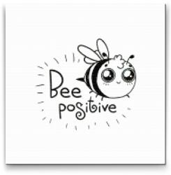 Gyémántszemes festmény - Bee Positive Méret: 50x50cm, Keretezés: Keret nélkül (csak a vászon), Gyémántok: Kerek