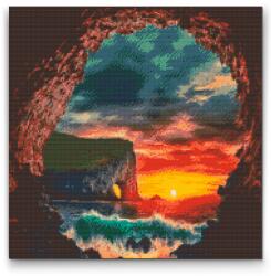  Gyémántszemes festmény - Tengeri barlang Méret: 50x50cm, Keretezés: Keret nélkül (csak a vászon), Gyémántok: Négyzet alakú