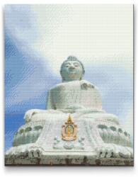 Gyémántszemes festmény - Nagy Buddha szobor, Thaiföld Méret: 40x50cm, Keretezés: Fatáblával, Gyémántok: Kerek