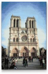 Gyémántszemes festmény - Notre-Dame-székesegyház 3 Méret: 40x60cm, Keretezés: Keret nélkül (csak a vászon), Gyémántok: Négyzet alakú