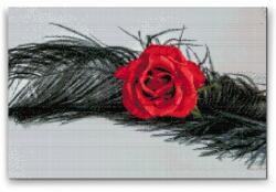 Gyémántszemes festmény - Rózsa tollban Méret: 40x60cm, Keretezés: Műanyagtáblával, Gyémántok: Kerek
