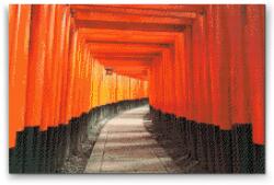  Gyémántszemes festmény - Fusimi Inari-nagyszentély Méret: 40x60cm, Keretezés: Kartonlemezen, Gyémántok: Kerek