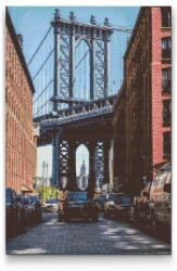 Gyémántszemes festmény - Brooklyn híd Méret: 40x60cm, Keretezés: Műanyagtáblával, Gyémántok: Négyzet alakú