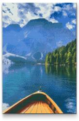 Gyémántszemes festmény - Braies-tó, Olaszország Méret: 40x60cm, Keretezés: Műanyagtáblával, Gyémántok: Négyzet alakú