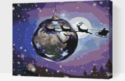  Festés számok szerint - Mikulás a szánján Méret: 30x40cm, Keretezés: Keret nélkül (csak a vászon) - tefestetted - 8 900 Ft