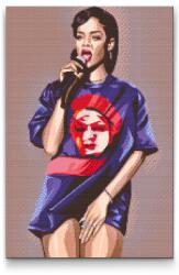 Gyémántszemes festmény - Rihanna 2 Méret: 40x60cm, Keretezés: Fatáblával, Gyémántok: Kerek