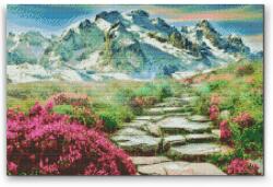 Gyémántszemes festmény - Hegyi ösvény Méret: 40x60cm, Keretezés: Műanyagtáblával, Gyémántok: Kerek
