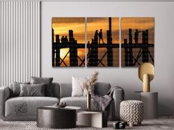  Gyémántszemes festmény - Szerelmesek hídja (3 db-os készlet) Méret: 40x60cm (3db), Keretezés: Keret nélkül (csak a vászon), Gyémántok: Négyzet alakú