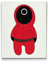  Gyémántszemes festmény - Squid game - Őr Méret: 40x50cm, Keretezés: Műanyagtáblával, Gyémántok: Négyzet alakú
