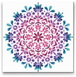 Gyémántszemes festmény - Mandala17 Méret: 50x50cm, Keretezés: Kartonlemezen, Gyémántok: Kerek