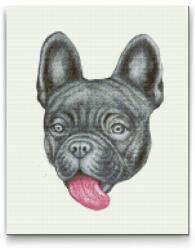  Gyémántszemes festmény - Lógó nyelvű bulldog Méret: 30x40cm, Keretezés: Műanyagtáblával, Gyémántok: Négyzet alakú