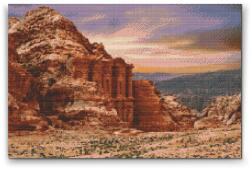  Gyémántszemes festmény - Petra, Jordánia Méret: 40x60cm, Keretezés: Kartonlemezen, Gyémántok: Kerek