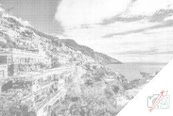 PontPöttyöző - Amalfi-part, Olaszország Méret: 40x60cm, Keretezés: Keret nélkül (csak a vászon), Szín: Piros