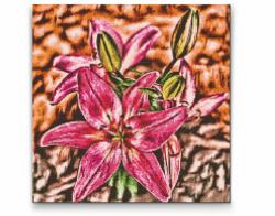 Gyémántszemes festmény - Liliom Méret: 50x50cm, Keretezés: Műanyagtáblával, Gyémántok: Kerek