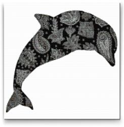 Gyémántszemes festmény - Delfin mandala Méret: 50x50cm, Keretezés: Műanyagtáblával, Gyémántok: Négyzet alakú