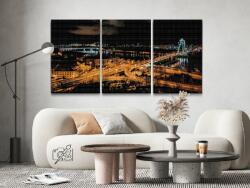  Gyémántszemes festmény - Éjszaka Pozsonyban (3 db-os készlet) Méret: 30x40cm (3db), Keretezés: Keret nélkül (csak a vászon), Gyémántok: Négyzet alakú