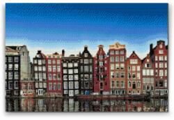 Gyémánt kirakó - Amszterdami házak 2 Méret: 40x60cm, Keretezés: Keret nélkül (csak a vászon), Gyémántok: Kerek