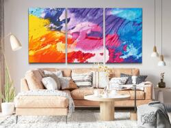 Gyémánt kirakó - Színes minta 1 (3 db-os készlet) Méret: 30x40cm (3db), Keretezés: Keret nélkül (csak a vászon), Gyémántok: Négyzet alakú