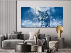 Gyémántszemes festmény - Téli farkas (3 db-os készlet) Méret: 30x40cm (3db), Keretezés: Műanyagtáblával, Gyémántok: Négyzet alakú