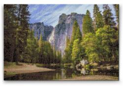 Gyémántszemes festmény - Yosemite 2 Méret: 40x60cm, Keretezés: Keret nélkül (csak a vászon), Gyémántok: Kerek