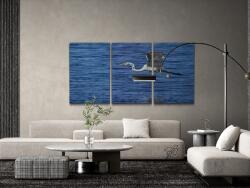 Gyémántszemes festmény - Fehér kócsag (3 db-os készlet) Méret: 30x40cm (3db), Keretezés: Kartonlemezen, Gyémántok: Kerek