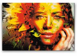  Gyémántszemes festmény - Napraforgó mögé bújó nő Méret: 40x60cm, Keretezés: Műanyagtáblával, Gyémántok: Négyzet alakú