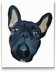 Gyémántszemes festmény - Francia bulldog 4 Méret: 30x40cm, Keretezés: Kartonlemezen, Gyémántok: Kerek