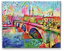 Gyémántszemes festmény - Színes híd Méret: 30x40cm, Keretezés: Kartonlemezen, Gyémántok: Kerek