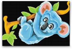  Gyémántszemes kirakó - Kék koala Méret: 40x60cm, Keretezés: Kartonlemezen, Gyémántok: Négyzet alakú
