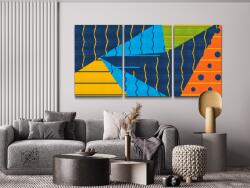  Gyémántszemes festmény - Színes minta 6 (3 db-os készlet) Méret: 30x40cm (3db), Keretezés: Keret nélkül (csak a vászon), Gyémántok: Kerek