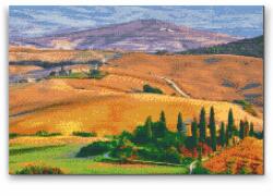 Gyémántszemes festmény - Toszkána, Olaszország Méret: 40x60cm, Keretezés: Műanyagtáblával, Gyémántok: Négyzet alakú