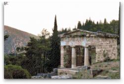 Gyémántszemes festmény - Delphi, Görögország Méret: 40x60cm, Keretezés: Fatáblával, Gyémántok: Négyzet alakú