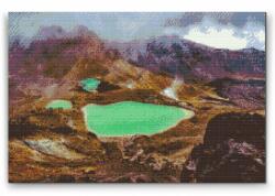 Gyémántszemes festmény - Tongariro Nemzeti Park Méret: 40x60cm, Keretezés: Kartonlemezen, Gyémántok: Négyzet alakú