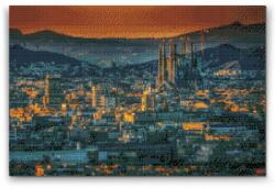 Gyémántszemes festmény - Kilátás Barcelonára Méret: 40x60cm, Keretezés: Műanyagtáblával, Gyémántok: Kerek