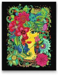  Gyémántszemes festmény - Mandala nő Méret: 40x50cm, Keretezés: Keret nélkül (csak a vászon), Gyémántok: Kerek