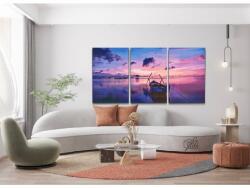  Gyémánt kirakó - Lila napfelkelte (3 db-os készlet) Méret: 30x40cm (3db), Keretezés: Kartonlemezen, Gyémántok: Kerek